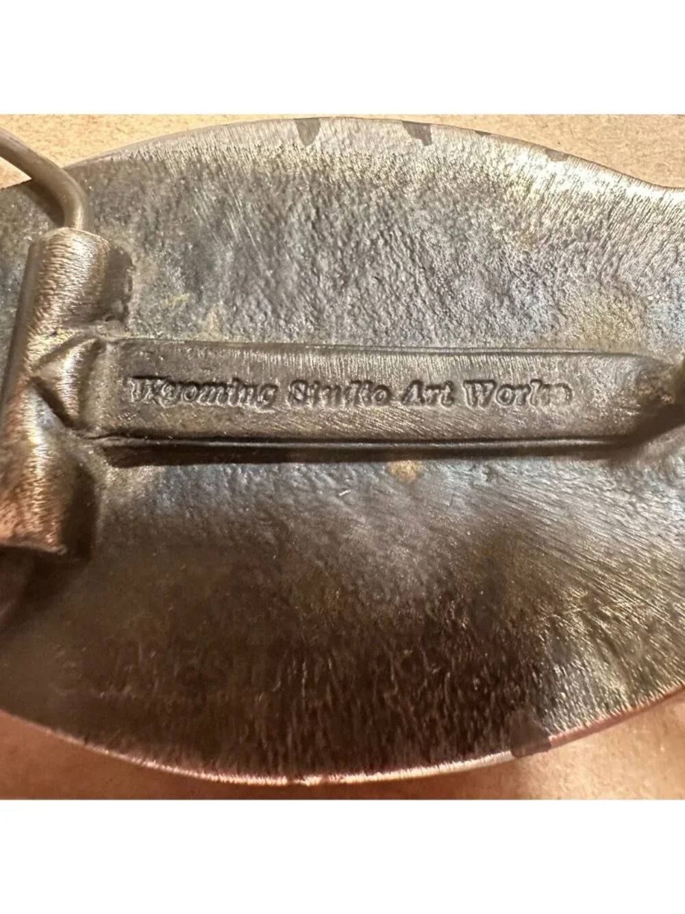 Vintage Burlington Northern Railroad Belt Buckle James Lind 1975 Wyoming Studio